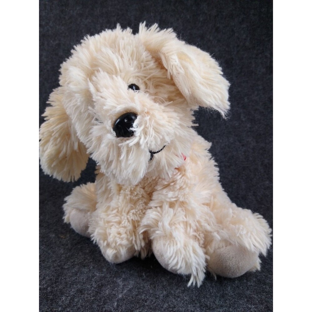 Dan Dee Plush Dog Light Tan Stuffed Animal Heart Ribbon Collector’s Choice